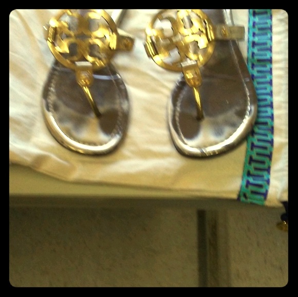 Tory Burch Shoes - Tory Burch Gold Miller Sandals